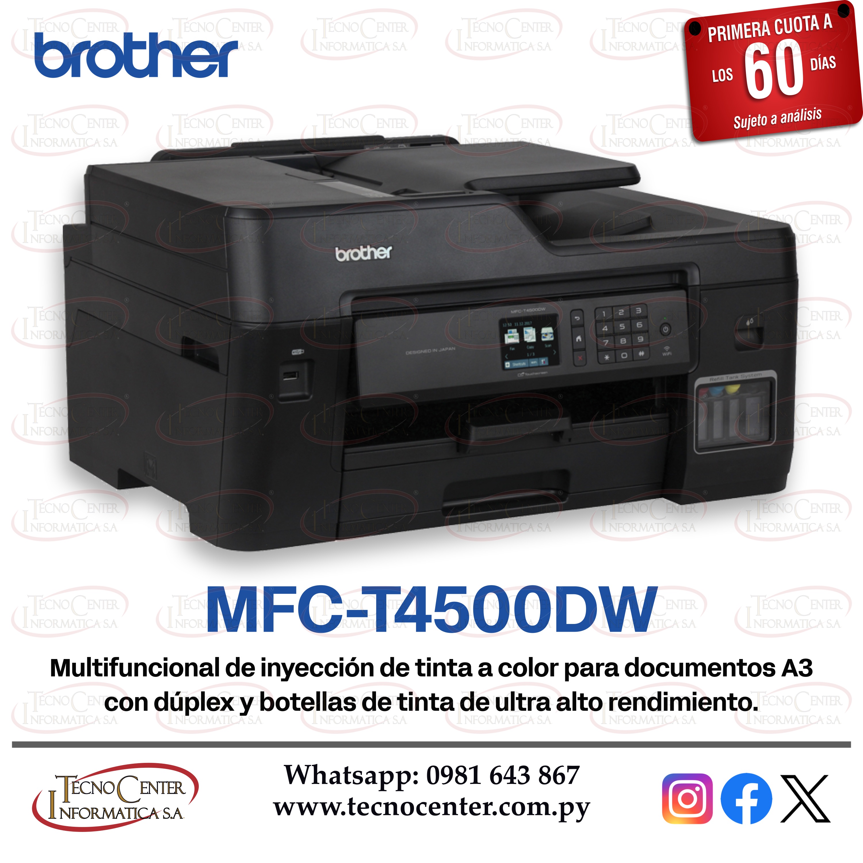 Impresora Color Multifunción Brother MFC-T4500DW